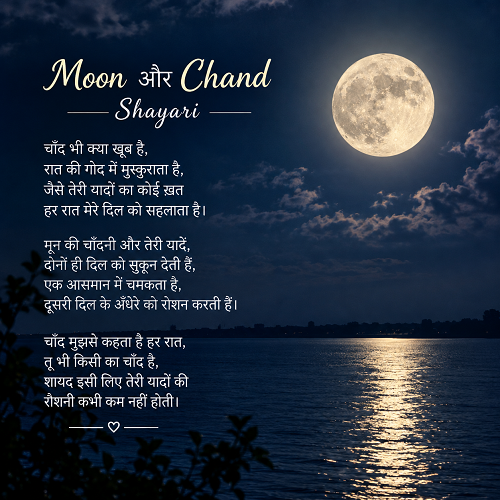 Moon and Chand Shayari in Hindi